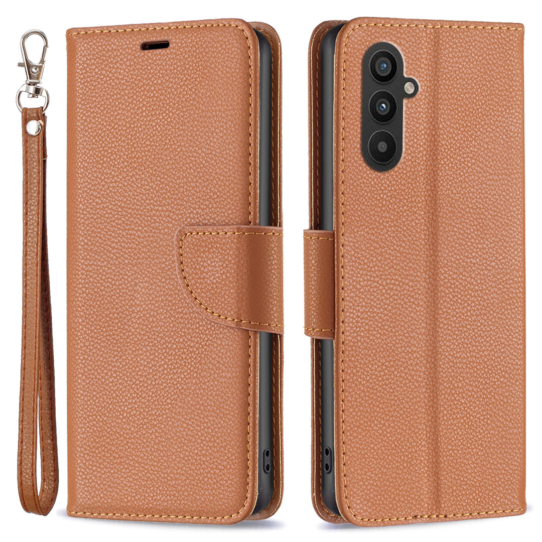 Til Samsung Galaxy A25 5G PU læder telefontaske Pung Litchi Texture Stand Anti-drop telefoncover med rem Til Samsung Galaxy A25 5G PU læder telefontaske Pung Litchi Texture Stand Anti-drop telefoncover med rem